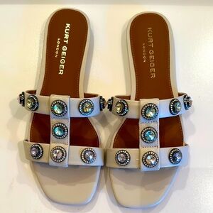 New Kurt Geiger Cream Sandals with Studded Straps. Size38.